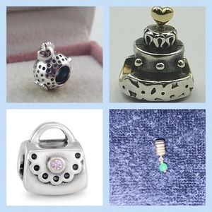 Four Sterling Silver .925 Pandora Charms